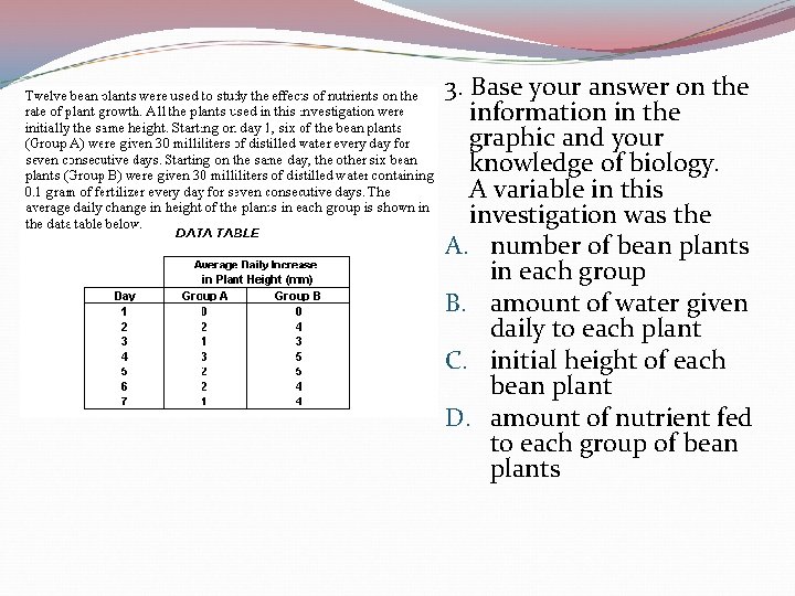 3. Base your answer on the information in the graphic and your knowledge of