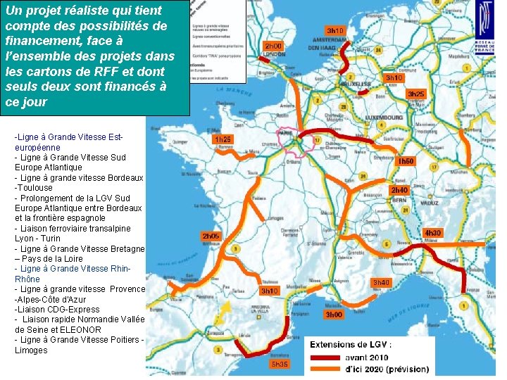 Un projet réaliste qui tient compte des possibilités de financement, face à l’ensemble des