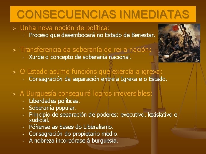 CONSECUENCIAS INMEDIATAS Ø Unha nova noción de política: - Ø Transferencia da soberanía do CONSECUENCIAS INMEDIATAS Ø Unha nova noción de política: - Ø Transferencia da soberanía do