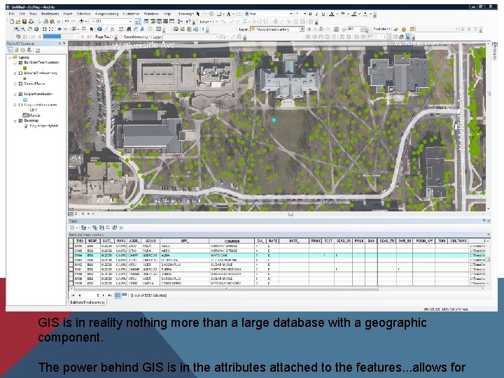 GIS is in reality nothing more than a large database with a geographic component.