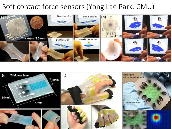Soft contact force sensors (Yong Lae Park, CMU) 