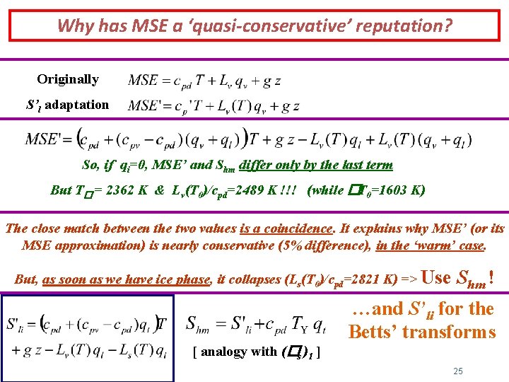 Why has MSE a ‘quasi-conservative’ reputation? Originally S’l adaptation So, if qi=0, MSE’ and