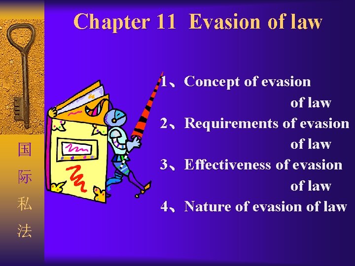 Chapter 11 Evasion of law 国 际 私 法 1、Concept of evasion of law