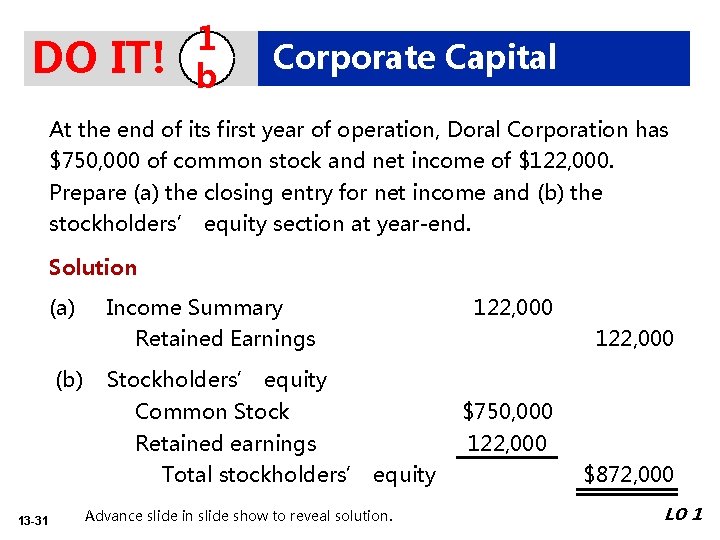 DO IT! 1 b Corporate Capital At the end of its first year of
