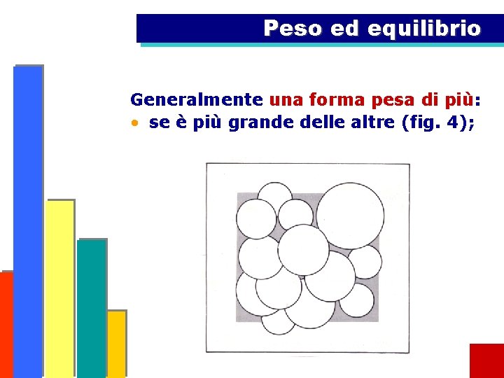 Peso ed equilibrio Generalmente una forma pesa di più: • se è più grande