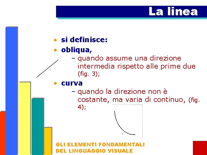 La linea • si definisce: • obliqua, – quando assume una direzione intermedia rispetto