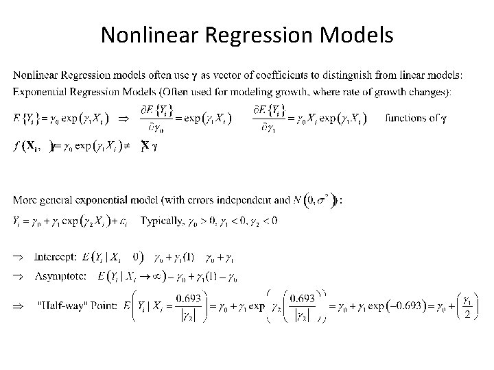 Nonlinear Regression Models 