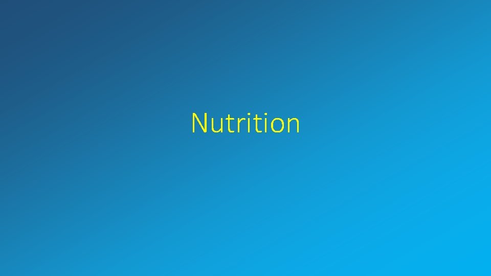 Nutrition 