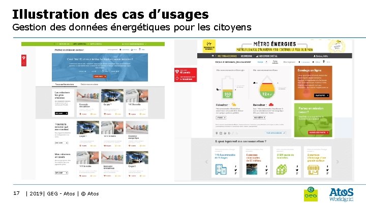 Illustration des cas d’usages Gestion des données énergétiques pour les citoyens 17 | 2019|