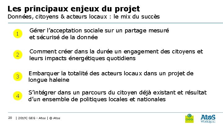 Les principaux enjeux du projet Données, citoyens & acteurs locaux : le mix du