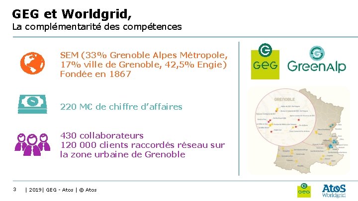 GEG et Worldgrid, La complémentarité des compétences SEM (33% Grenoble Alpes Métropole, 17% ville