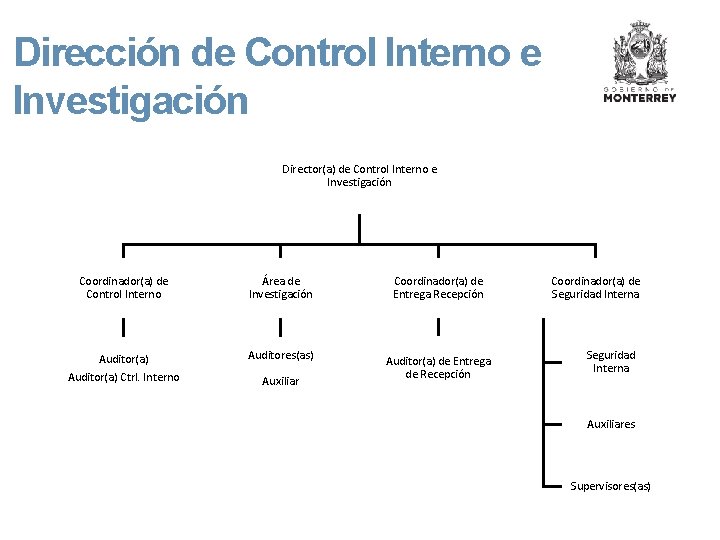 Dirección de Control Interno e Investigación Director(a) de Control Interno e Investigación Coordinador(a) de