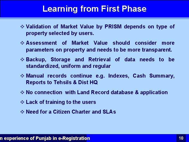 Learning from First Phase v Validation of Market Value by PRISM depends on type