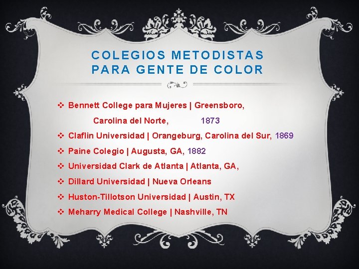 COLEGIOS METODISTAS PARA GENTE DE COLOR v Bennett College para Mujeres | Greensboro, Carolina