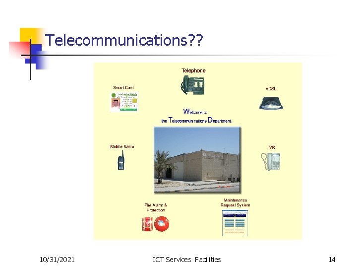 Telecommunications? ? 10/31/2021 ICT Services Facilities 14 