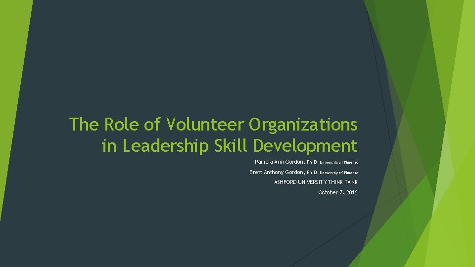The Role of Volunteer Organizations in Leadership Skill