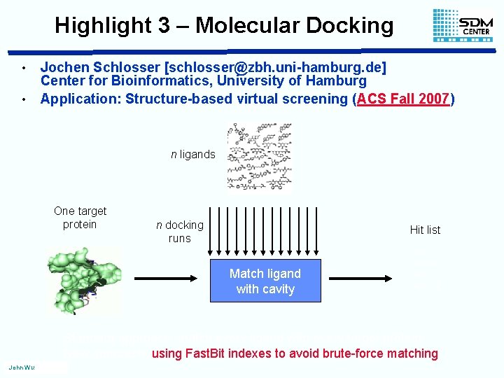 Highlight 3 – Molecular Docking • • Jochen Schlosser [schlosser@zbh. uni-hamburg. de] Center for