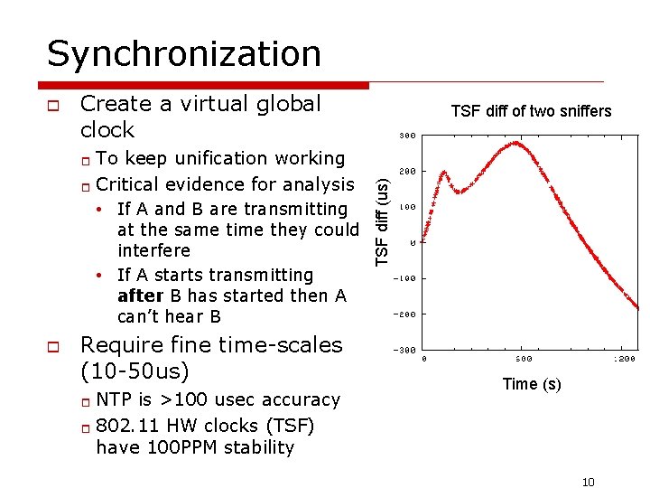 Synchronization o Create a virtual global clock To keep unification working 1 Critical evidence