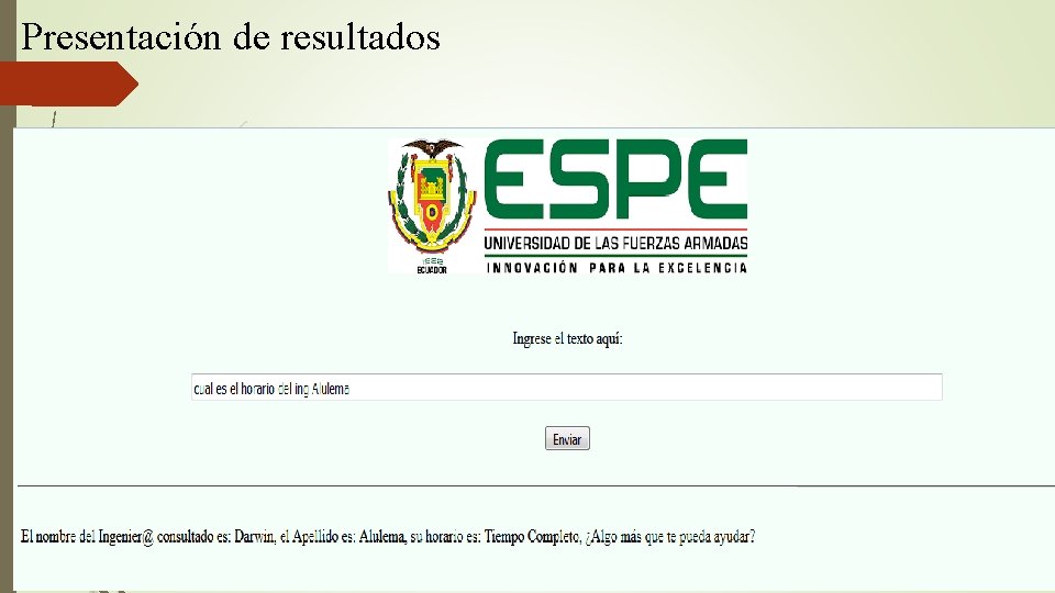 Presentación de resultados 