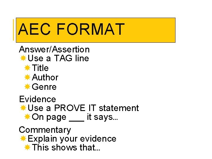 Acec Format Example MOTHER FLETCHERS GIFT Sixth Grade Unit 1 Week