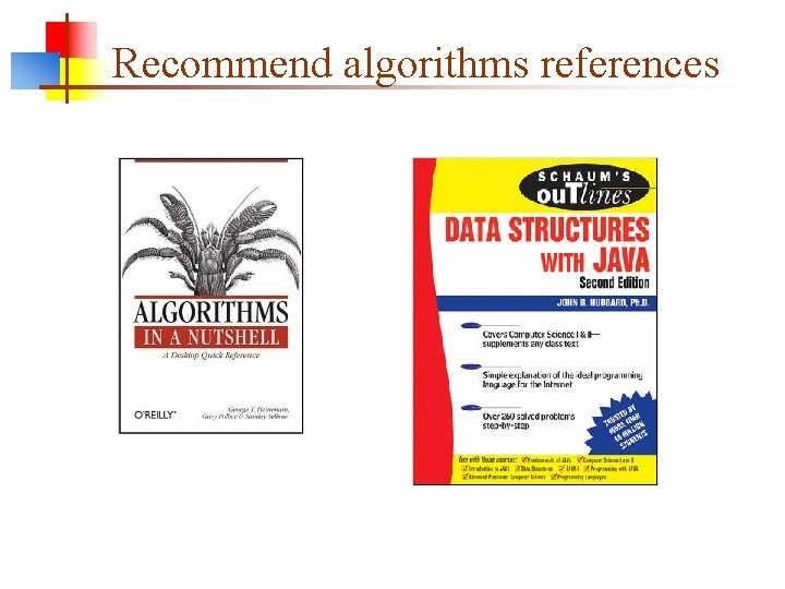 Recommend algorithms references 