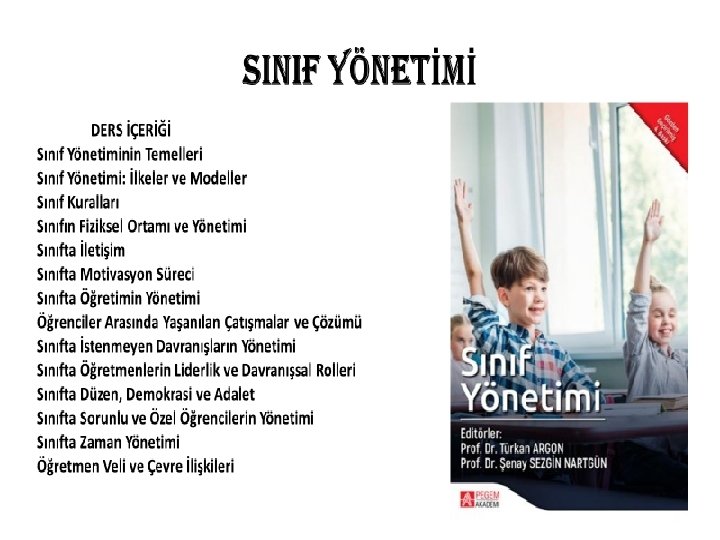 SINIF YÖNETİMİ MODELLERİ 