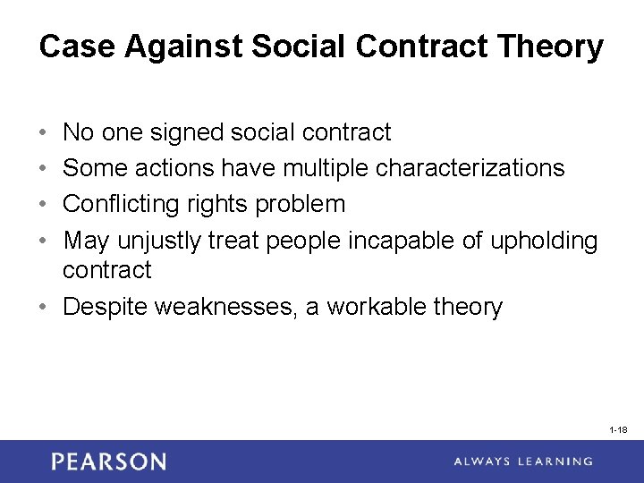Case Against Social Contract Theory • • No one signed social contract Some actions Case Against Social Contract Theory • • No one signed social contract Some actions