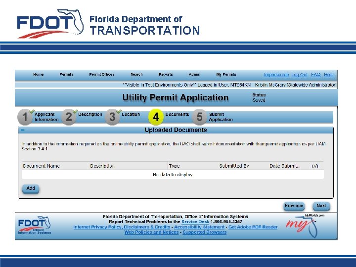 Florida Department of TRANSPORTATION 