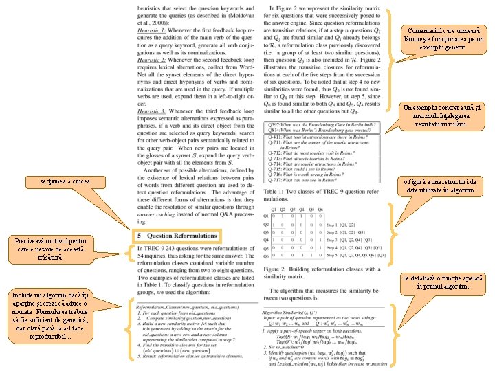 Comentariul care urmează lămureşte funcţionarea pe un exemplu generic. Un exemplu concret ajută şi