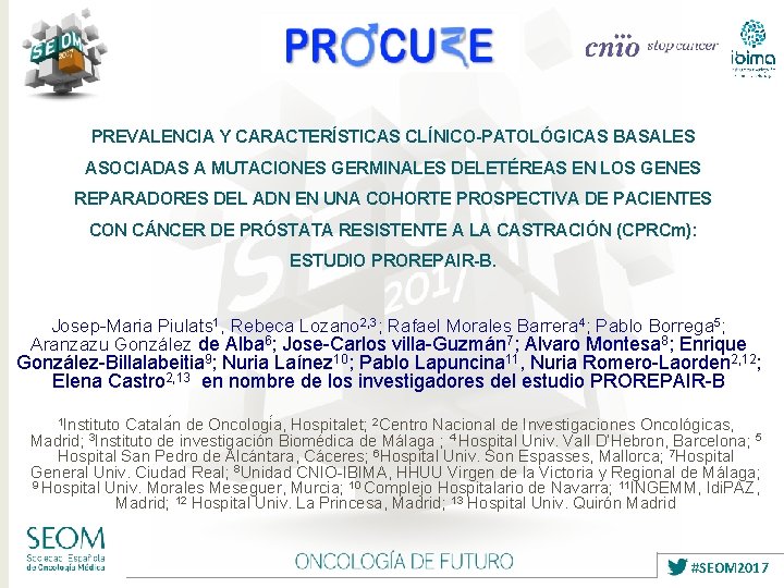 PREVALENCIA Y CARACTERÍSTICAS CLÍNICO-PATOLÓGICAS BASALES ASOCIADAS A MUTACIONES GERMINALES DELETÉREAS EN LOS GENES REPARADORES