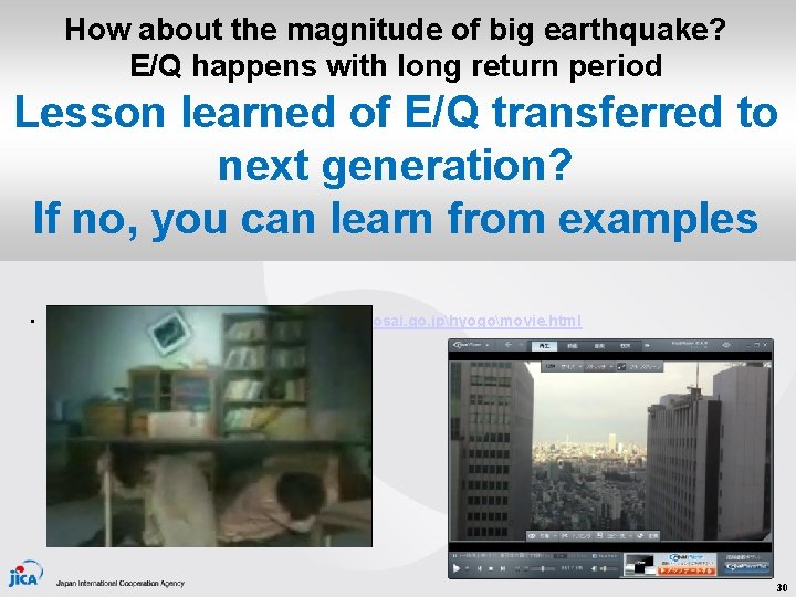 How about the magnitude of big earthquake? E/Q happens with long return period Lesson