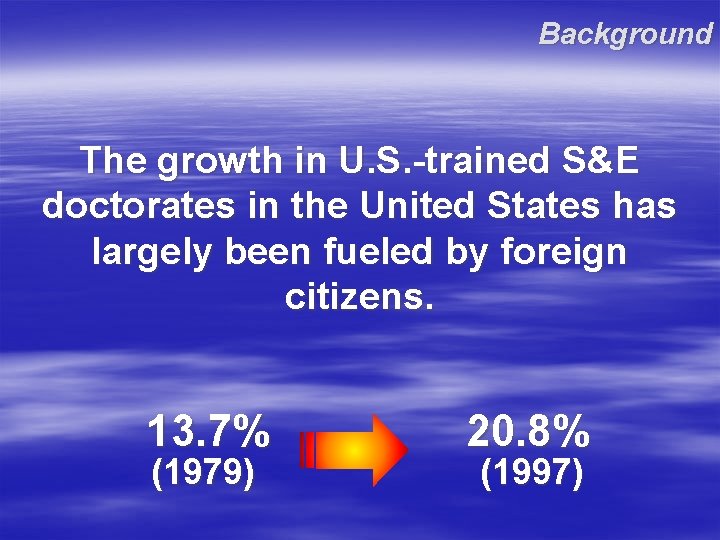 Background The growth in U. S. -trained S&E doctorates in the United States has Background The growth in U. S. -trained S&E doctorates in the United States has
