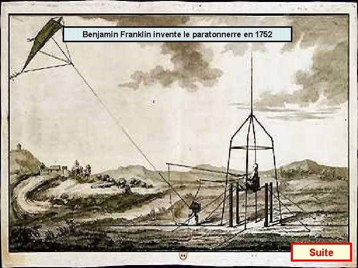 Benjamin Franklin invente le paratonnerre en 1752 Suite 