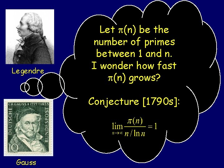 Legendre Let (n) be the number of primes between 1 and n. I wonder