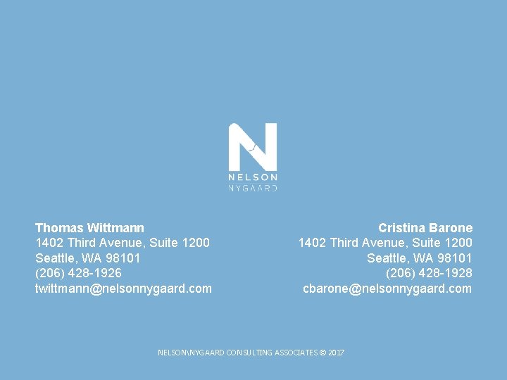 Thomas Wittmann 1402 Third Avenue, Suite 1200 Seattle, WA 98101 (206) 428 -1926 twittmann@nelsonnygaard.