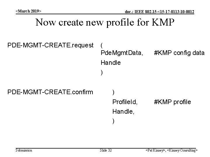 <March 2019> doc. : IEEE 802. 15 -<15 -17 -0113 -10 -0012 Now create