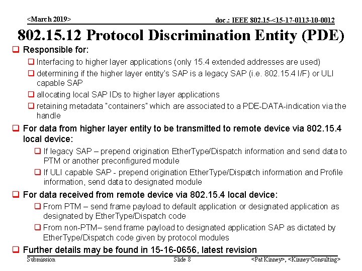 <March 2019> doc. : IEEE 802. 15 -<15 -17 -0113 -10 -0012 802. 15.