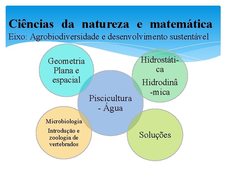 Ciências da natureza e matemática Eixo: Agrobiodiversidade e desenvolvimento sustentável Hidrostática Geometria Plana e