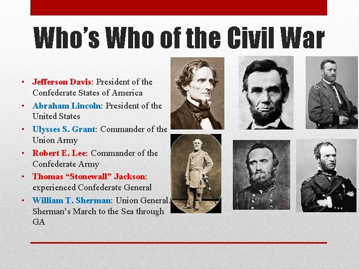 Who’s Who of the Civil War • Jefferson Davis: President of the Confederate States