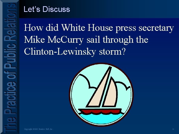 Let’s Discuss How did White House press secretary Mike Mc. Curry sail through the