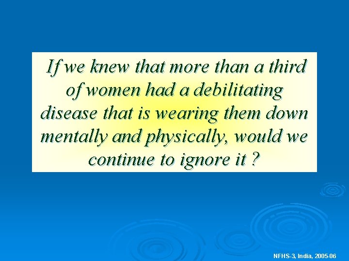 If we knew that more than a third of women had a debilitating disease