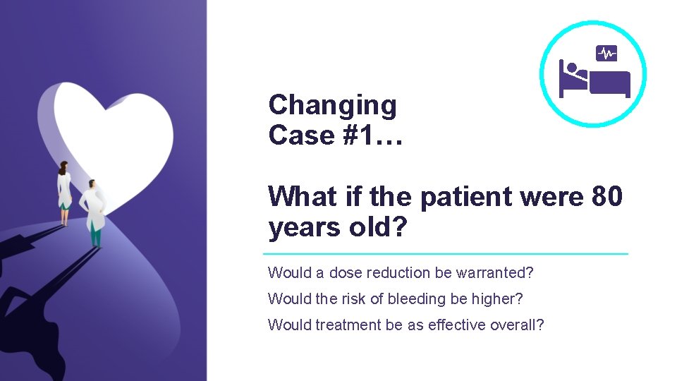 Changing Case #1… What if the patient were 80 years old? Would a dose
