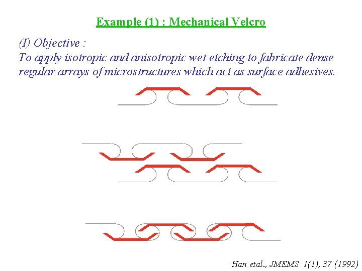 Example (1) : Mechanical Velcro (I) Objective : To apply isotropic and anisotropic wet