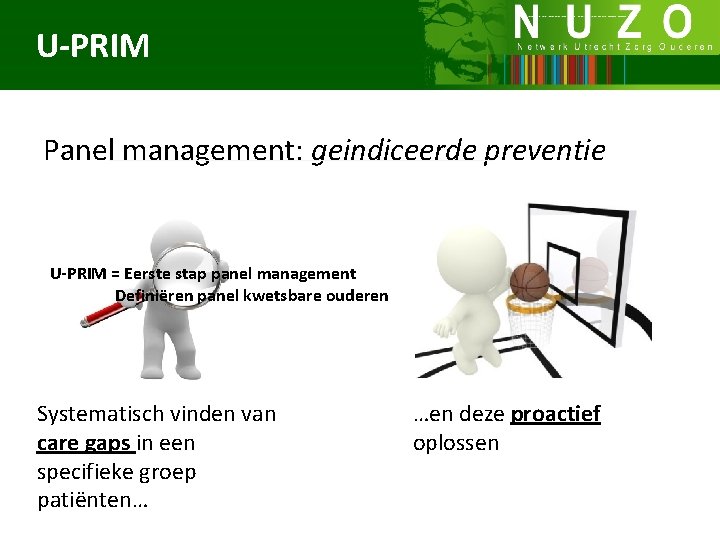 U-PRIM Panel management: geindiceerde preventie U-PRIM = Eerste stap panel management Definiëren panel kwetsbare