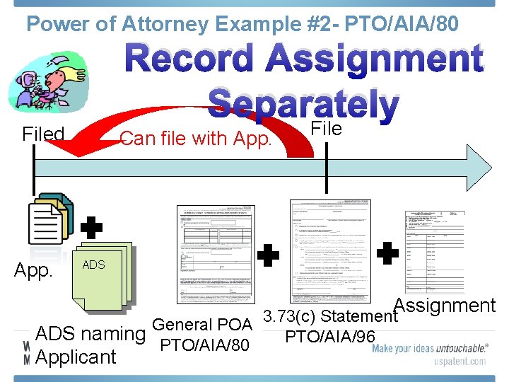 Power of Attorney Example #2 - PTO/AIA/80 Record Assignment Separately Filed App. Can file