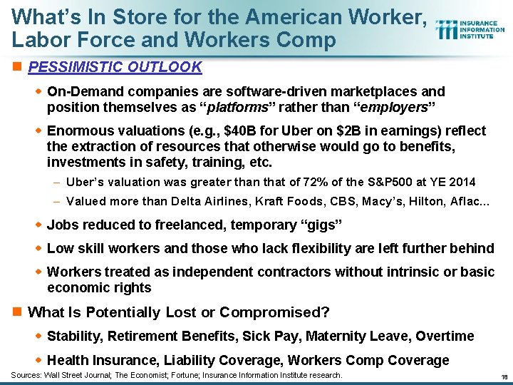 What’s In Store for the American Worker, Labor Force and Workers Comp n PESSIMISTIC