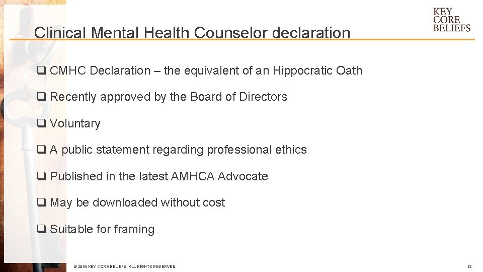 Clinical Mental Health Counselor declaration q CMHC Declaration – the equivalent of an Hippocratic