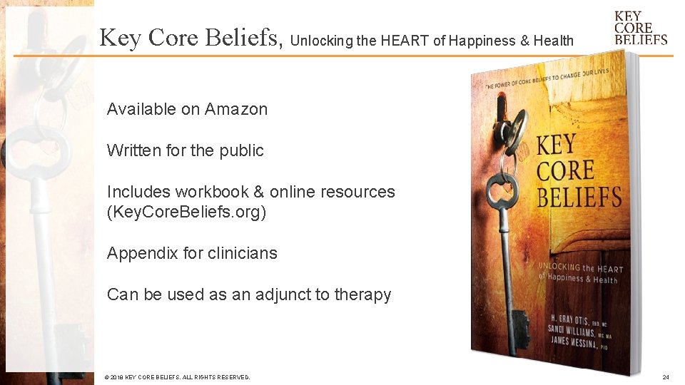 Key Core Beliefs, Unlocking the HEART of Happiness & Health Available on Amazon Written