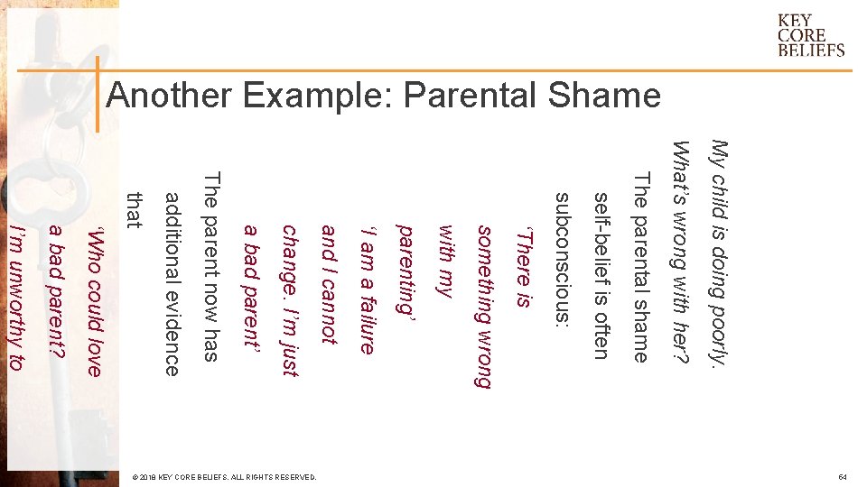 Another Example: Parental Shame My child is doing poorly. What’s wrong with her? The