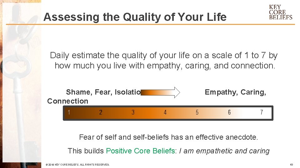 Assessing the Quality of Your Life Daily estimate the quality of your life on